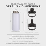 Lake Erie Love - Shores and Islands Ohio - Engraved 32oz. Stainless Bottle