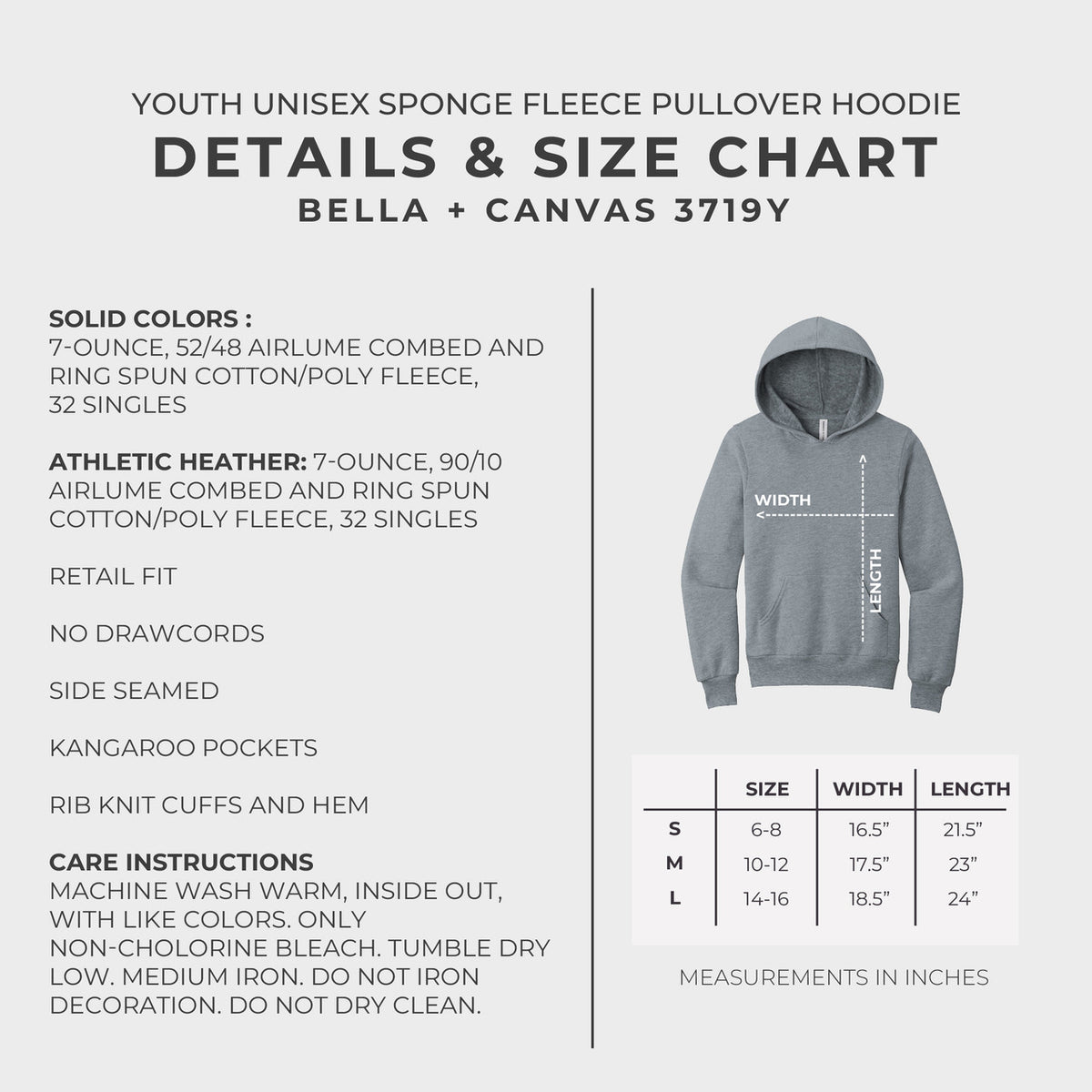 Tiffin Columbian Teddy Tornado Athletic Heather Youth Unisex Hooded Sweatshirt