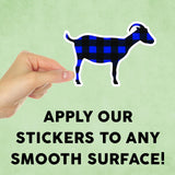 Blue and Black Check Goat Mini Sticker