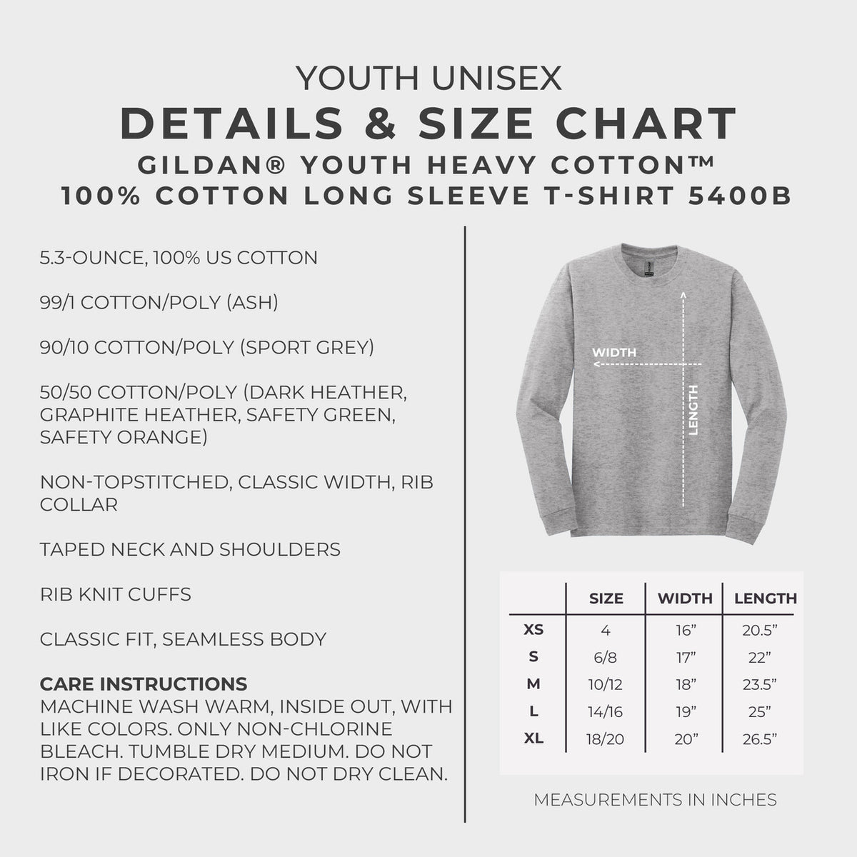 Tiffin Middle School Gildan® Heavy Cotton™ 100% Cotton Long Sleeve T-Shirt
