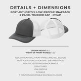 NWO Rampage Port Authority® Low-Profile Snapback 5-Panel Trucker Cap - Heather Grey/Black