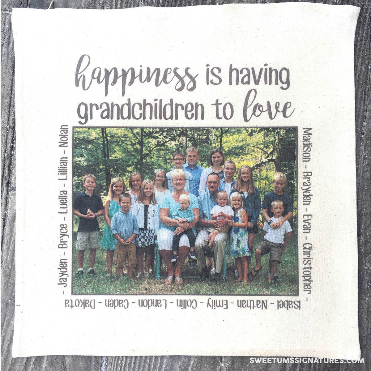 Printed pillow cover.