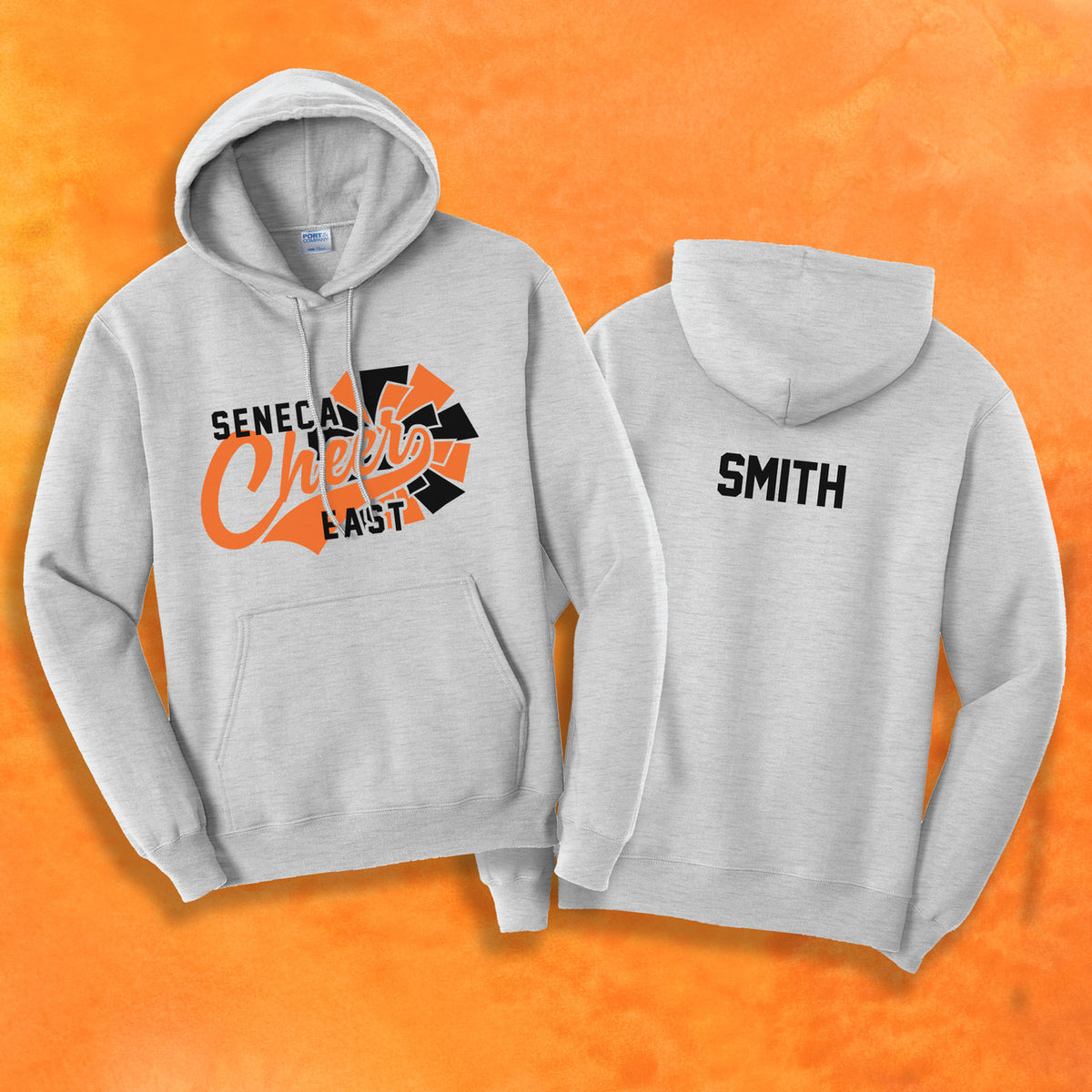 Seneca East Cheer Ash Unisex Hooded Sweatshirt