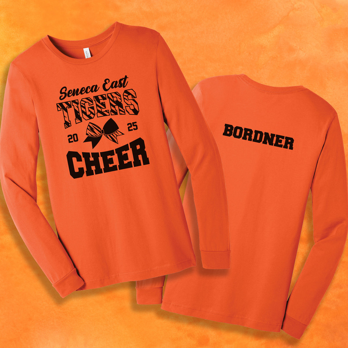 Seneca East Cheer Orange Basic Adult Unisex Long Sleeve Shirt