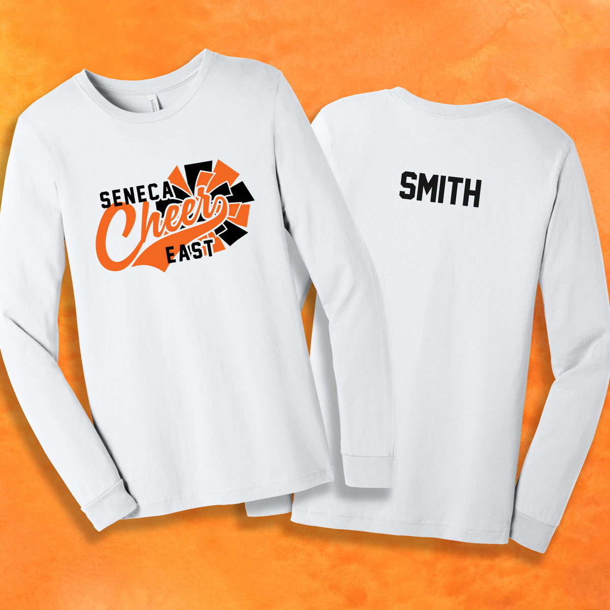 Seneca East Cheer White Basic Adult Unisex Long Sleeve Shirt