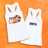 Seneca East Cheer White Women’s Jersey Racerback Tank
