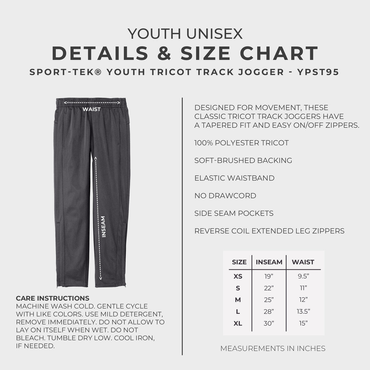 NWO Rampage Youth Sport-Tek® Tricot Track Jogger - Black