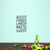Alphabet Doodle Wall Decals 22" wide x 36" tall Sample Image