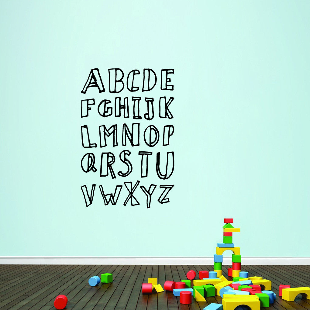 Alphabet Doodle Wall Decals 32" wide x 48" tall Sample Image