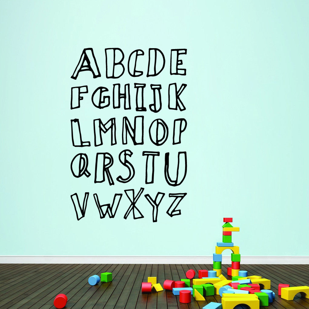 Alphabet Doodle Wall Decals 40" wide x 60" tall Sample Image