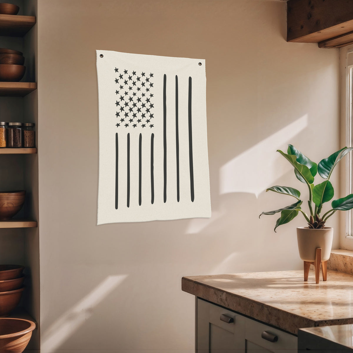 American Flag Canvas Banner