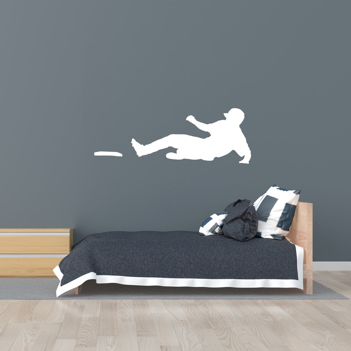 Baseball Player Sliding Wall Decal
