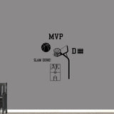 Basketball Set Wall Decal Small Sample Image