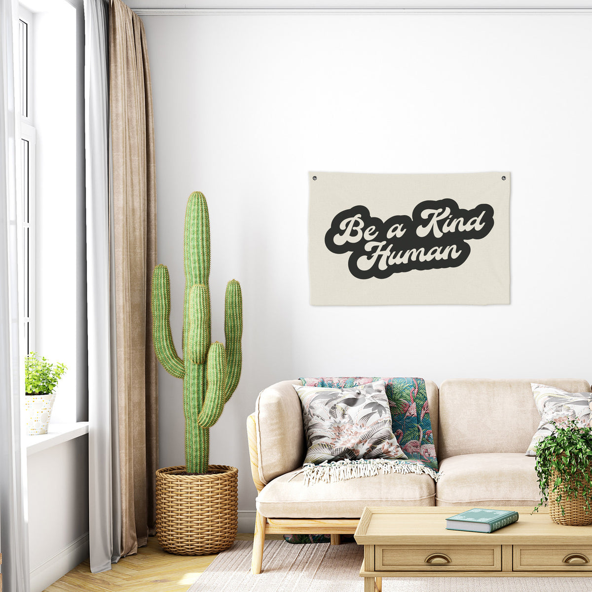 Be A Kind Human Canvas Banner