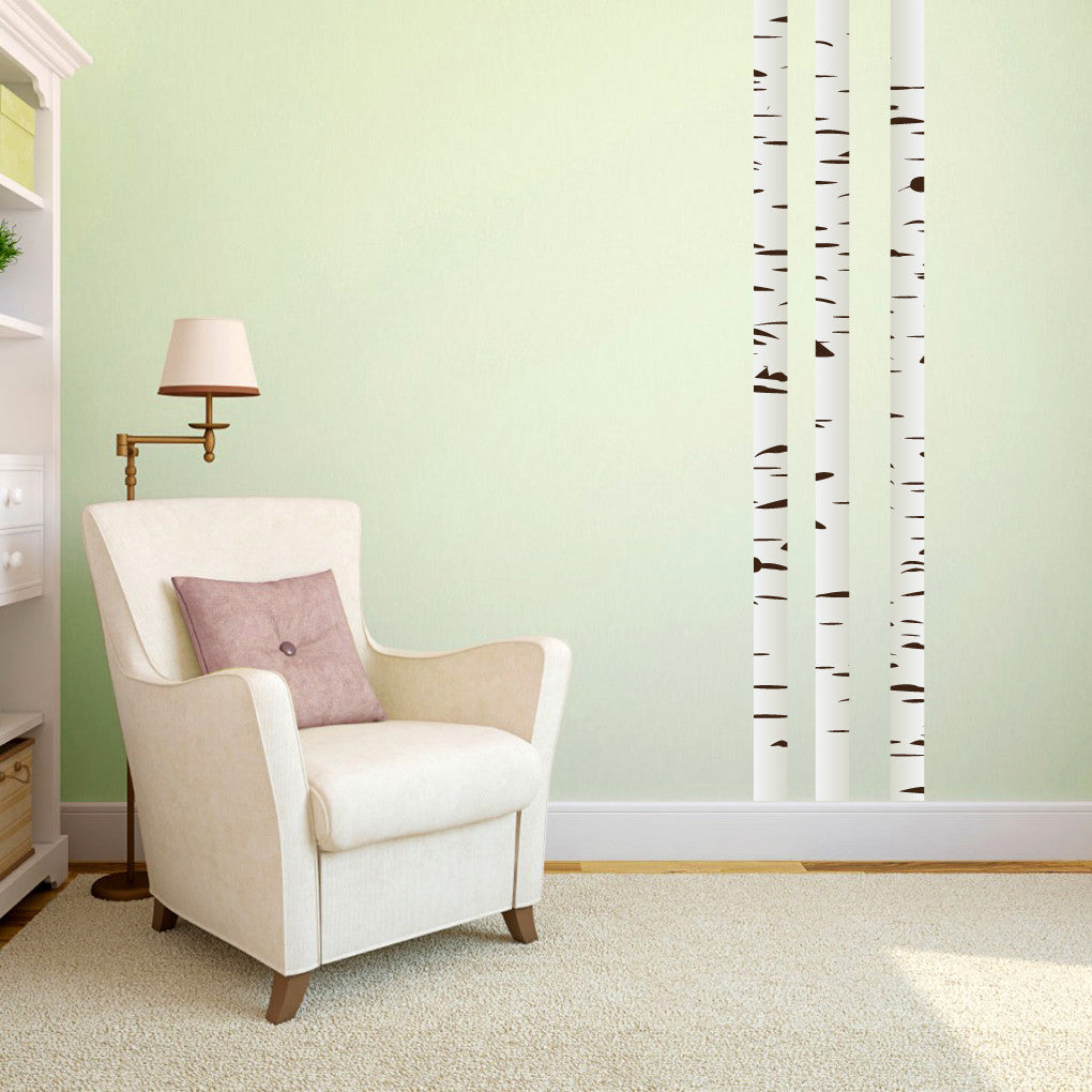 Birch Trees Printed Wall Decals Small Sample Image