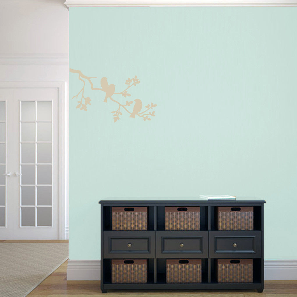 Birds On A Branch Wall Decals 24" wide x 15" tall Sample Image