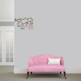 Birds Out Of Their Cages Printed Wall Decal 24" wide x 16" tall Sample Image