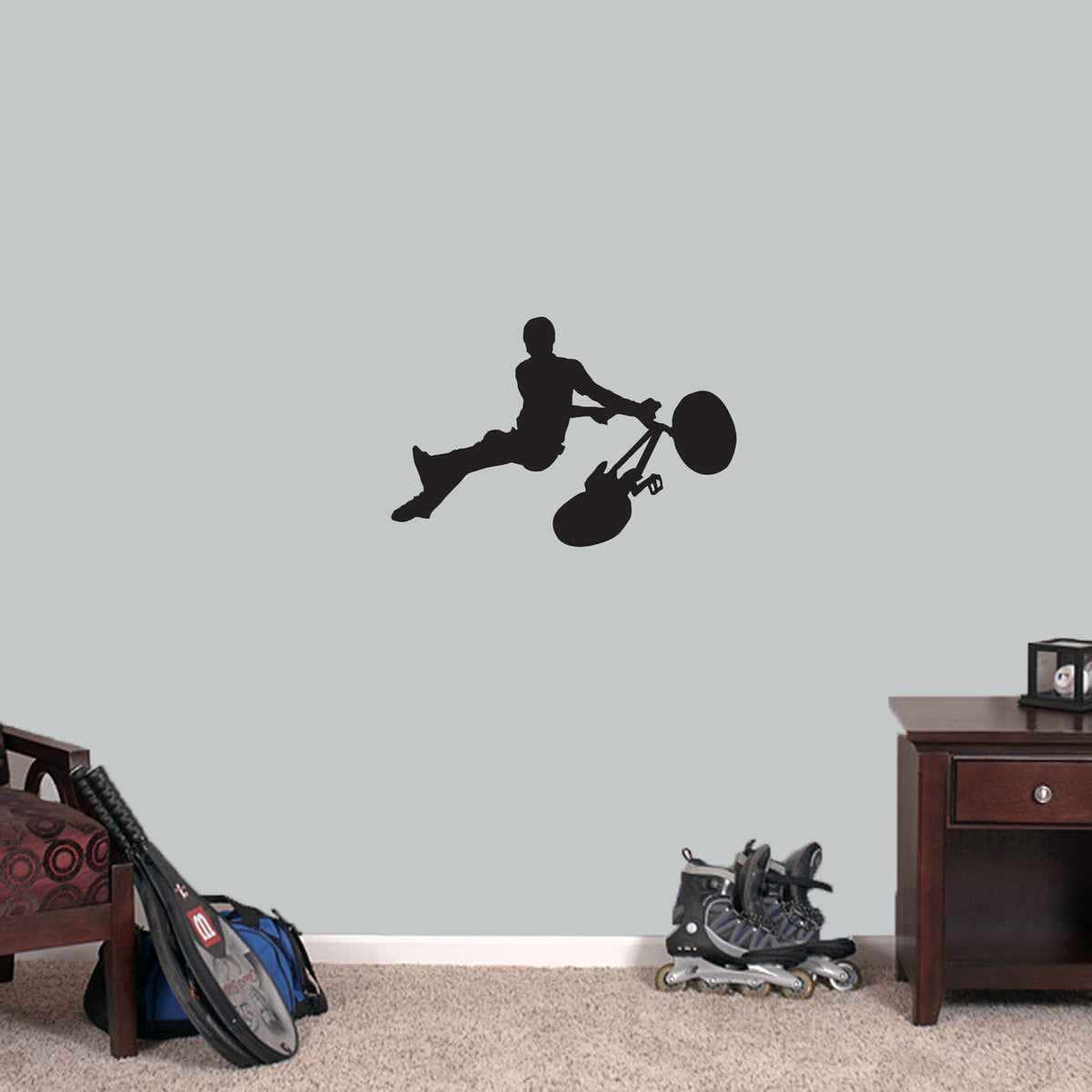 BMX Bicycle Wall Decal 24" wide x 16" tall Sample Image