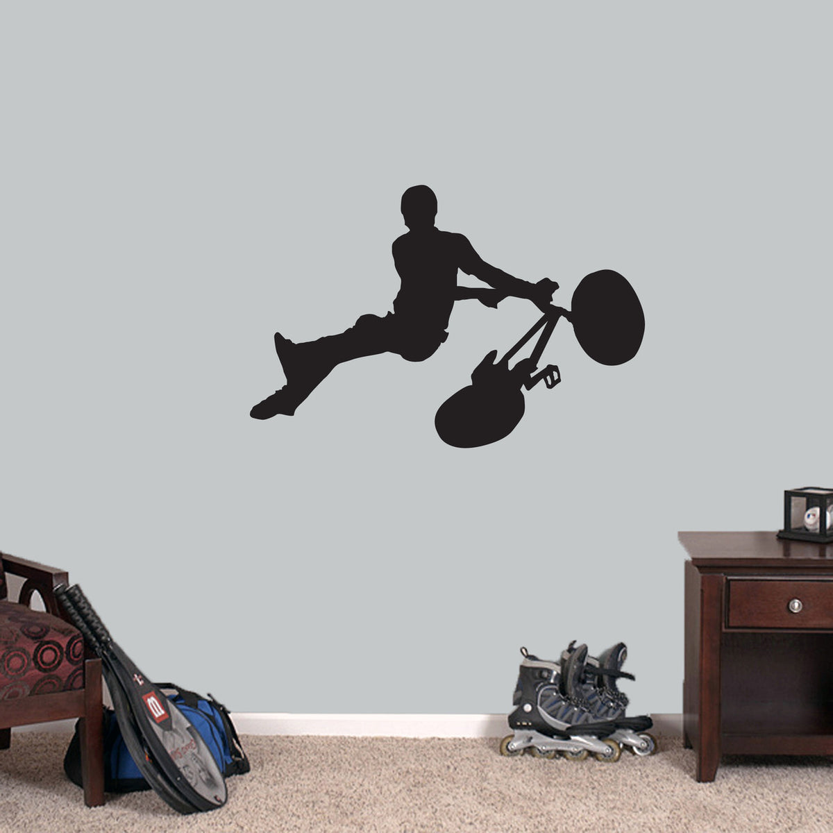 BMX Bicycle Wall Decal 36" wide x 24" tall Sample Image
