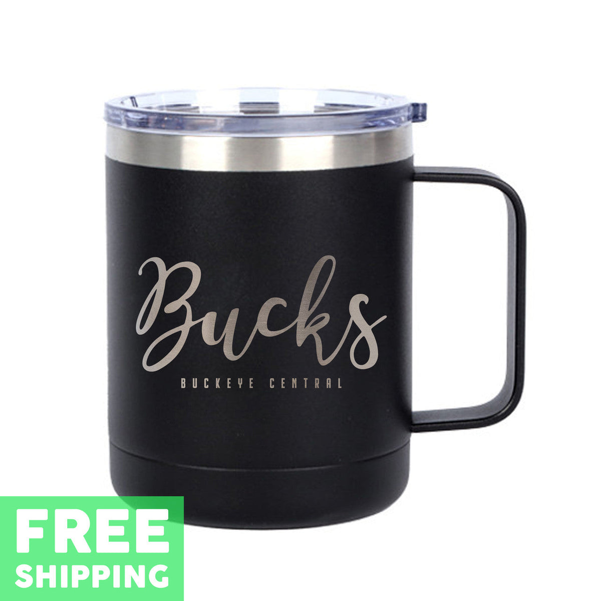 Buckeye Central Bucks Engraved 10 oz. Stainless Mug
