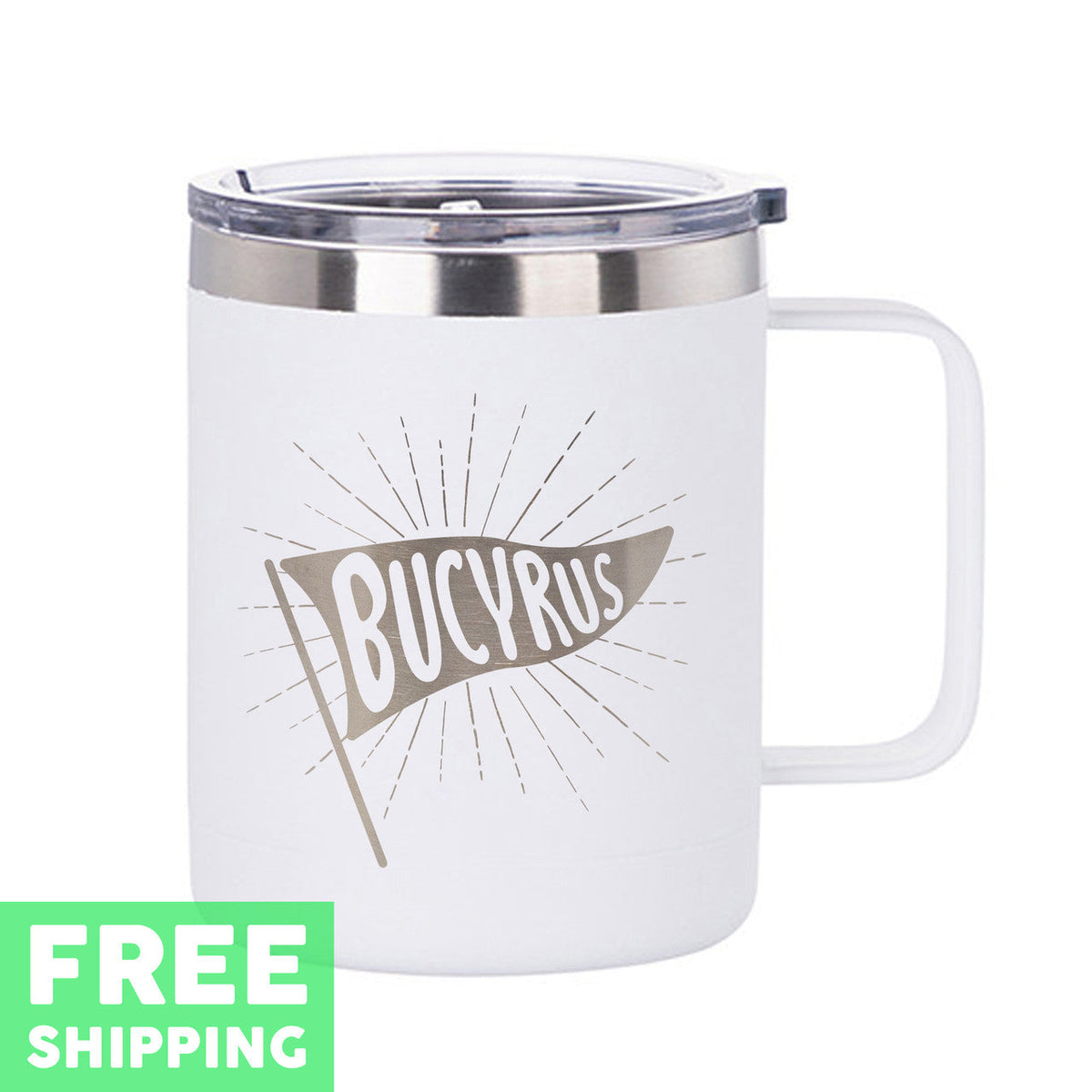 Bucyrus Pennant Engraved 10 oz. Stainless Mug