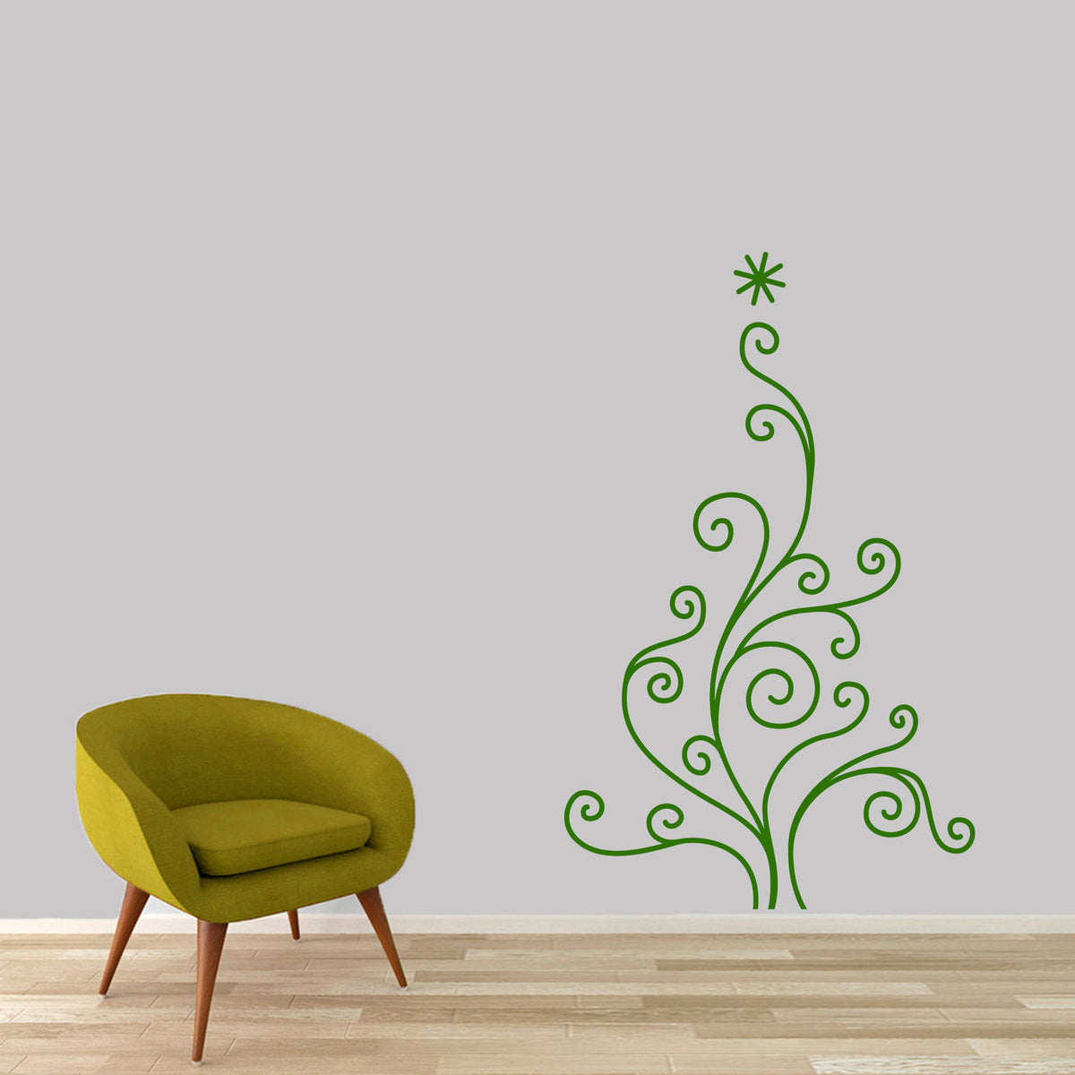 Christmas Tree Wall Decal 30" wide x 48" tall Sample Image
