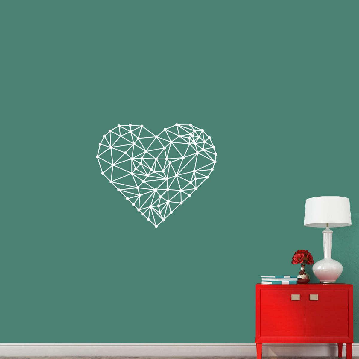Connect The Dots Heart Wall Decal 36" wide x 31" tall Sample Image