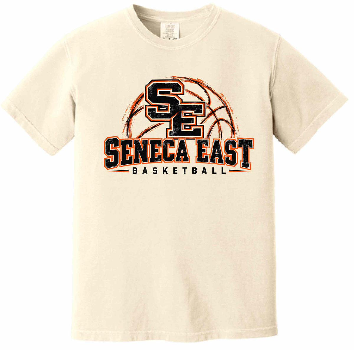 Seneca East Basketball - Unisex Comfort Colors Ivory T-Shirt