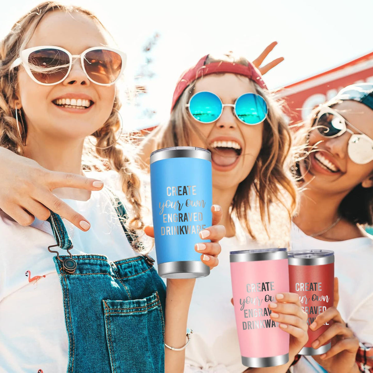 Create Your Own Engraved 20 oz Stainless Steel Tumbler - Custom Personalized Drinkware with Bulk Discounts