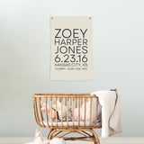 Custom Birth Stats Canvas Banner