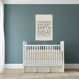 Custom Birth Stats Canvas Banner