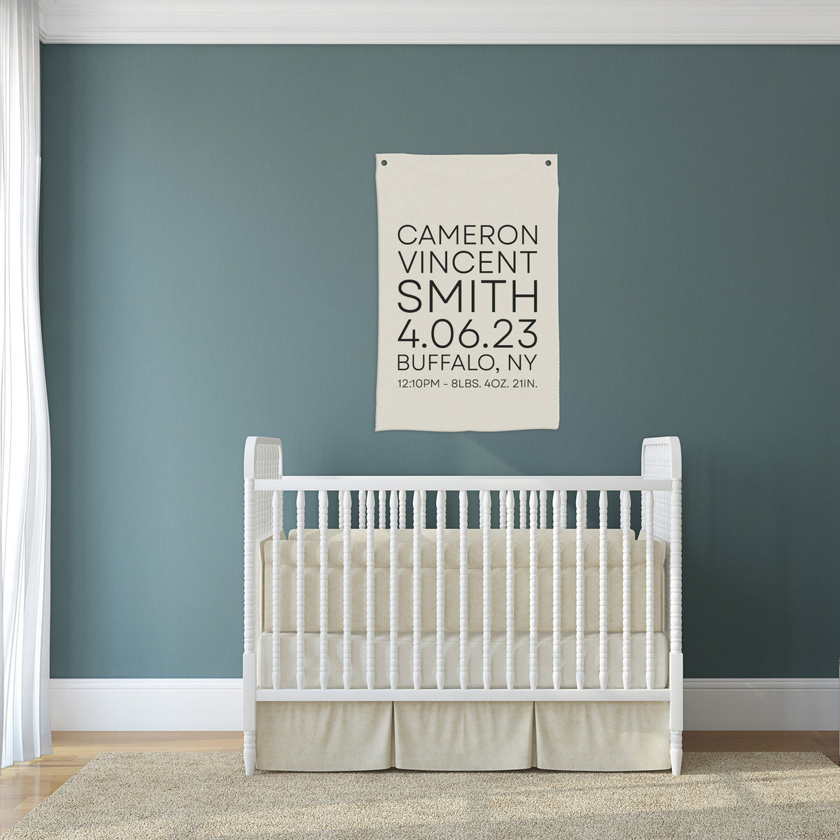 Custom Birth Stats Canvas Banner