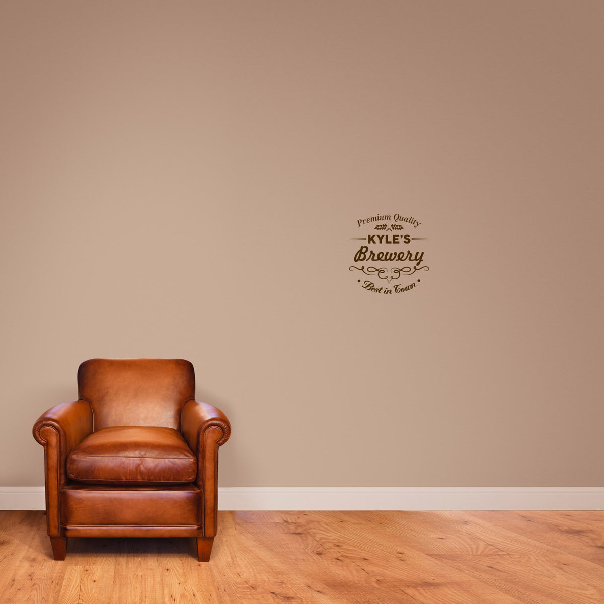 Custom Brewery Bar Wall Decal 12" wide x 12" tall Sample Image