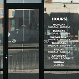 Custom Business Hours Tall Decal