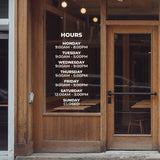 Custom Business Hours Tall Decal