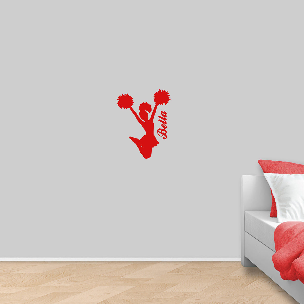 Custom Cheerleader Wall Decal 14" wide x 18" tall Sample Image