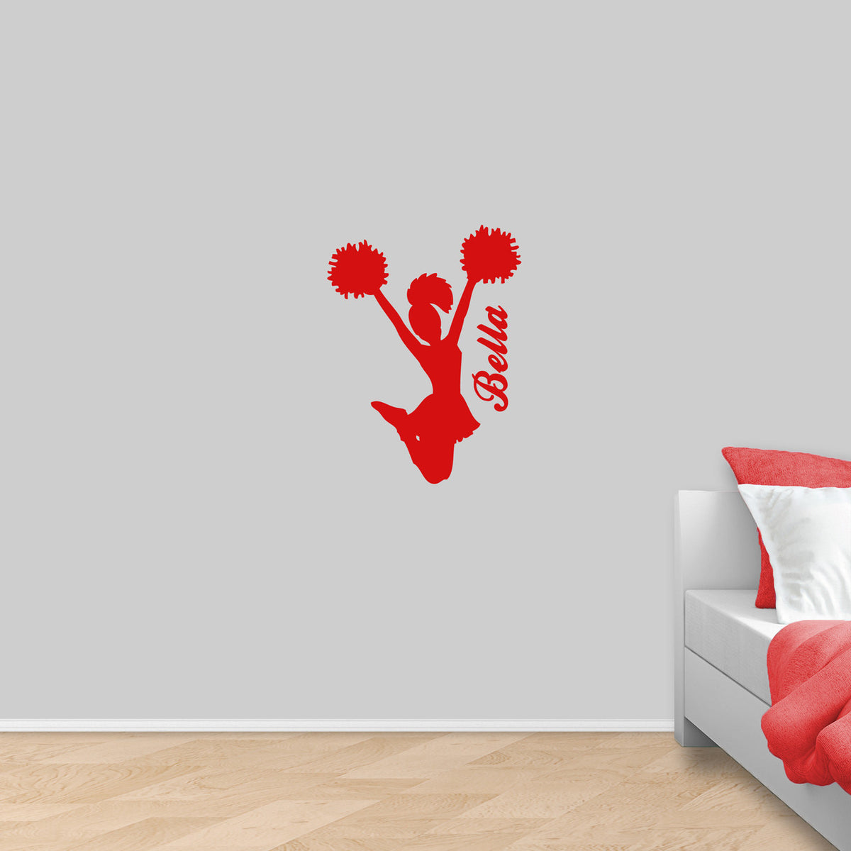 Custom Cheerleader Wall Decal 18" wide x 24" tall Sample Image