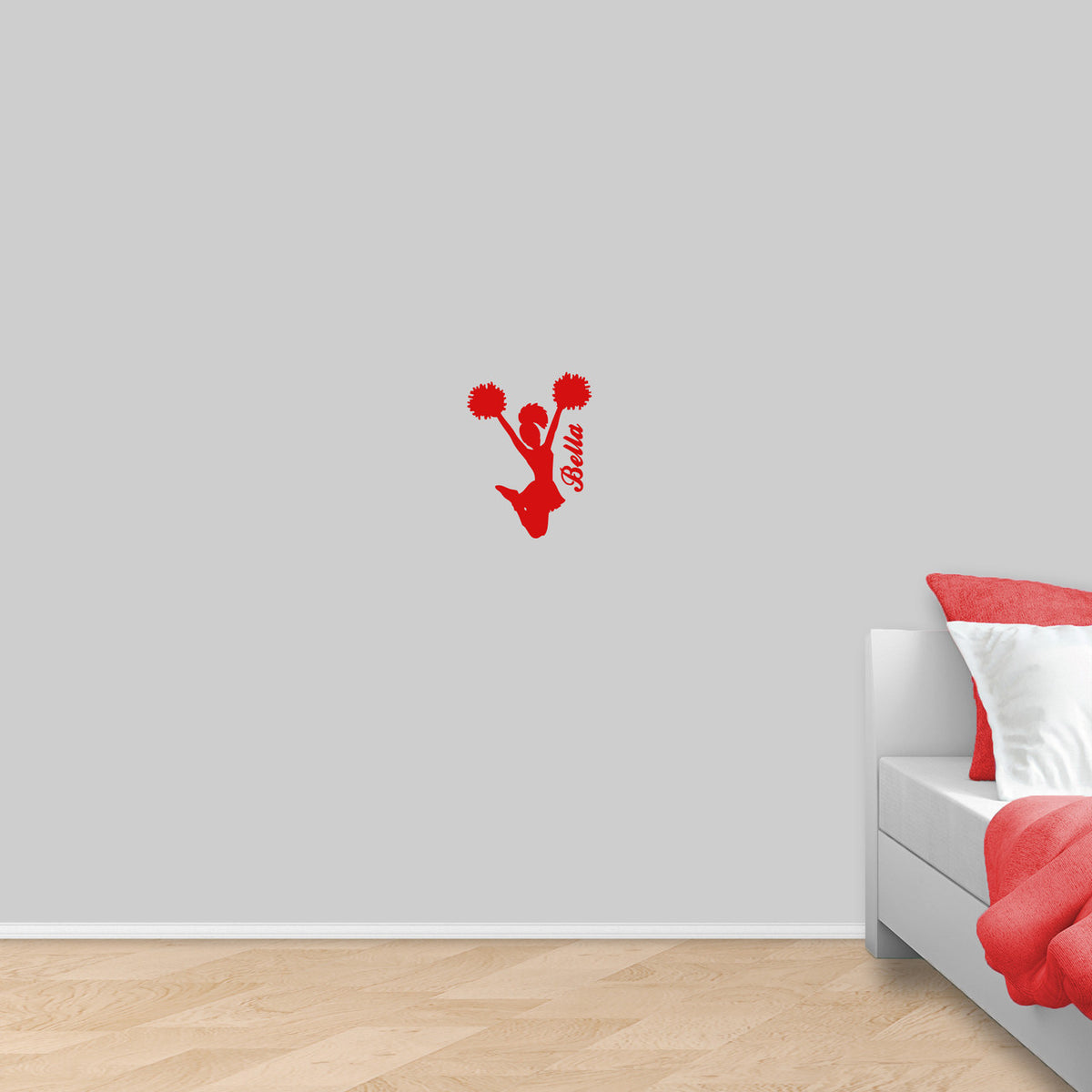 Custom Cheerleader Wall Decal 9" wide x 12" tall Sample Image