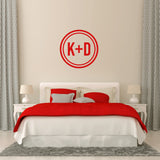 Custom Circle Initials Wall Decal 22" wide x 22" tall Sample Image