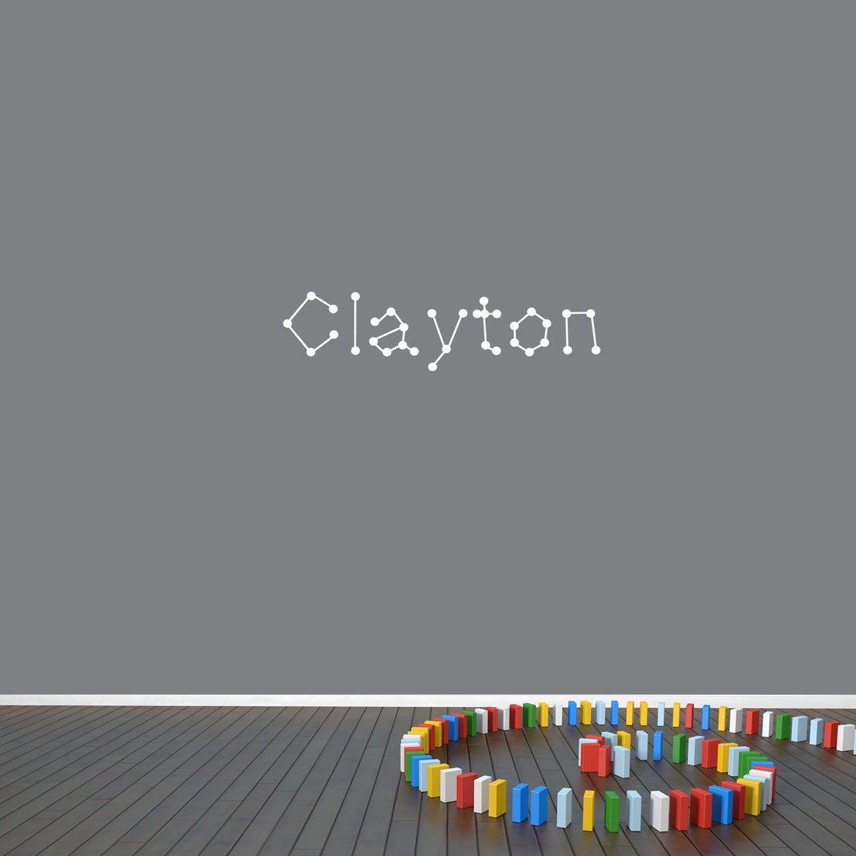 Custom Connect The Dot Name Wall Decal 36" wide x 9" tall Sample Image