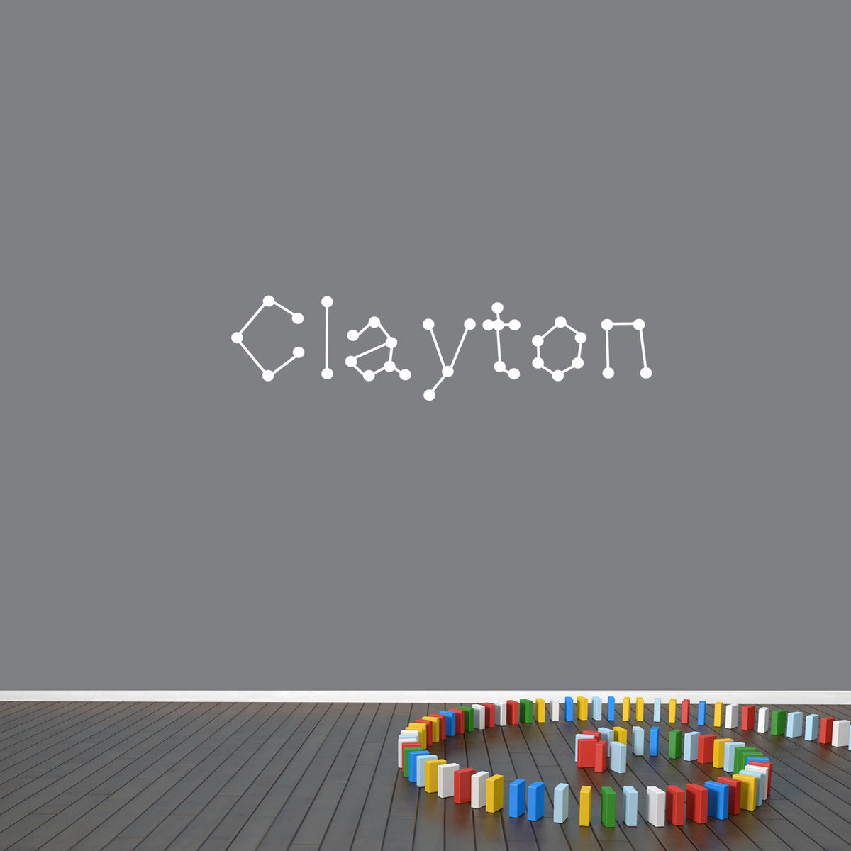 Custom Connect The Dot Name Wall Decal 48" wide x 12" tall Sample Image