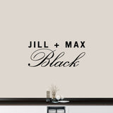 Custom Couple Name Wall Decal 36" wide x 16" tall Sample Image