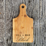 Custom Engraved Couple Name Bamboo Serving Paddle