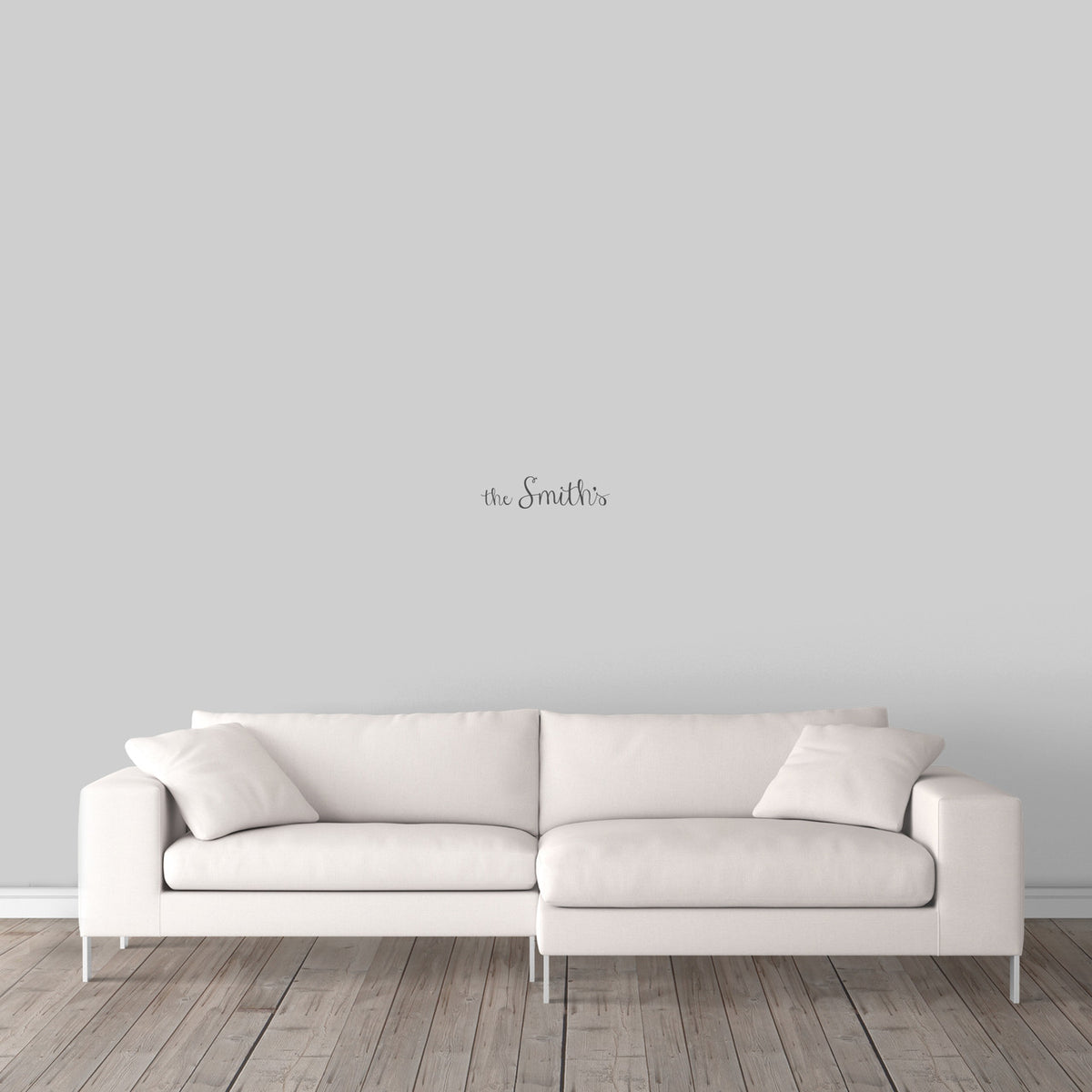 Custom Family Name Wall Decal 12" wide x 3" tall Sample Image