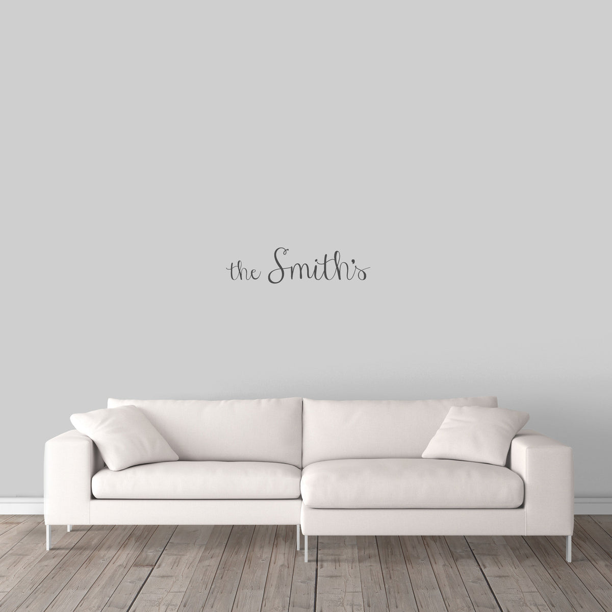 Custom Family Name Wall Decal 24" wide x 6" tall Sample Image