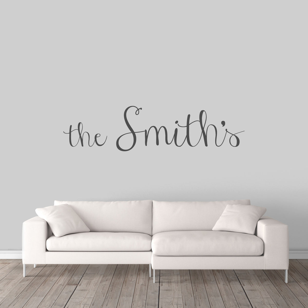 Custom Family Name Wall Decal 60" wide x 15" tall Sample Image