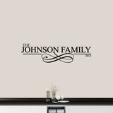 Custom Family Name With Scroll Wall Decal