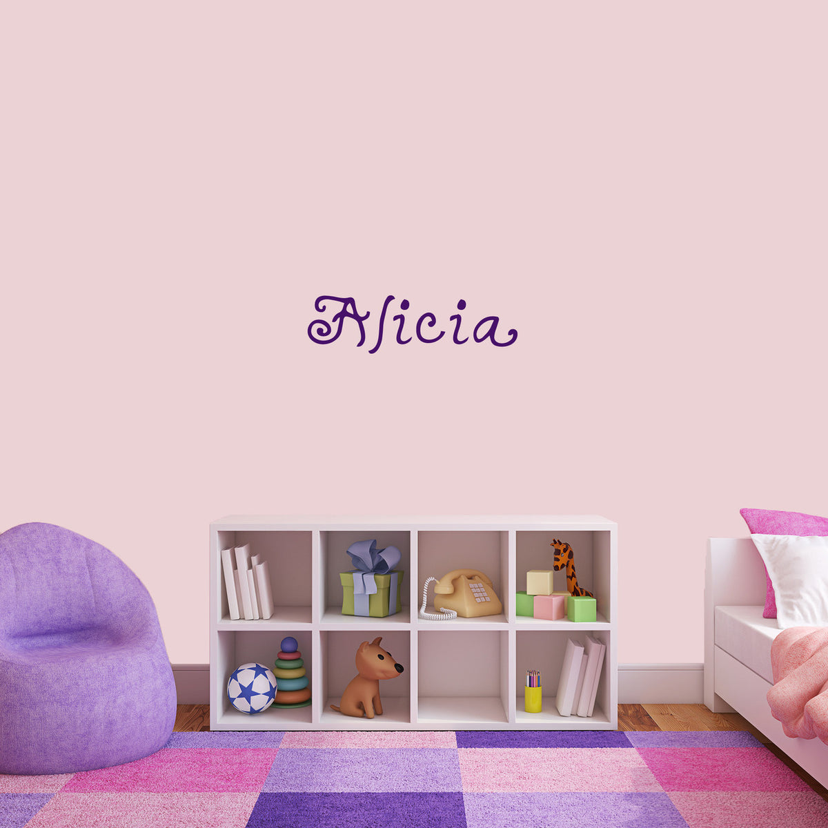 Custom Funky Name Wall Decal 36" wide x 10" tall Sample Image