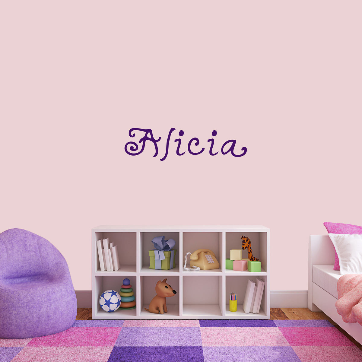 Custom Funky Name Wall Decal 48" wide x 13" tall Sample Image