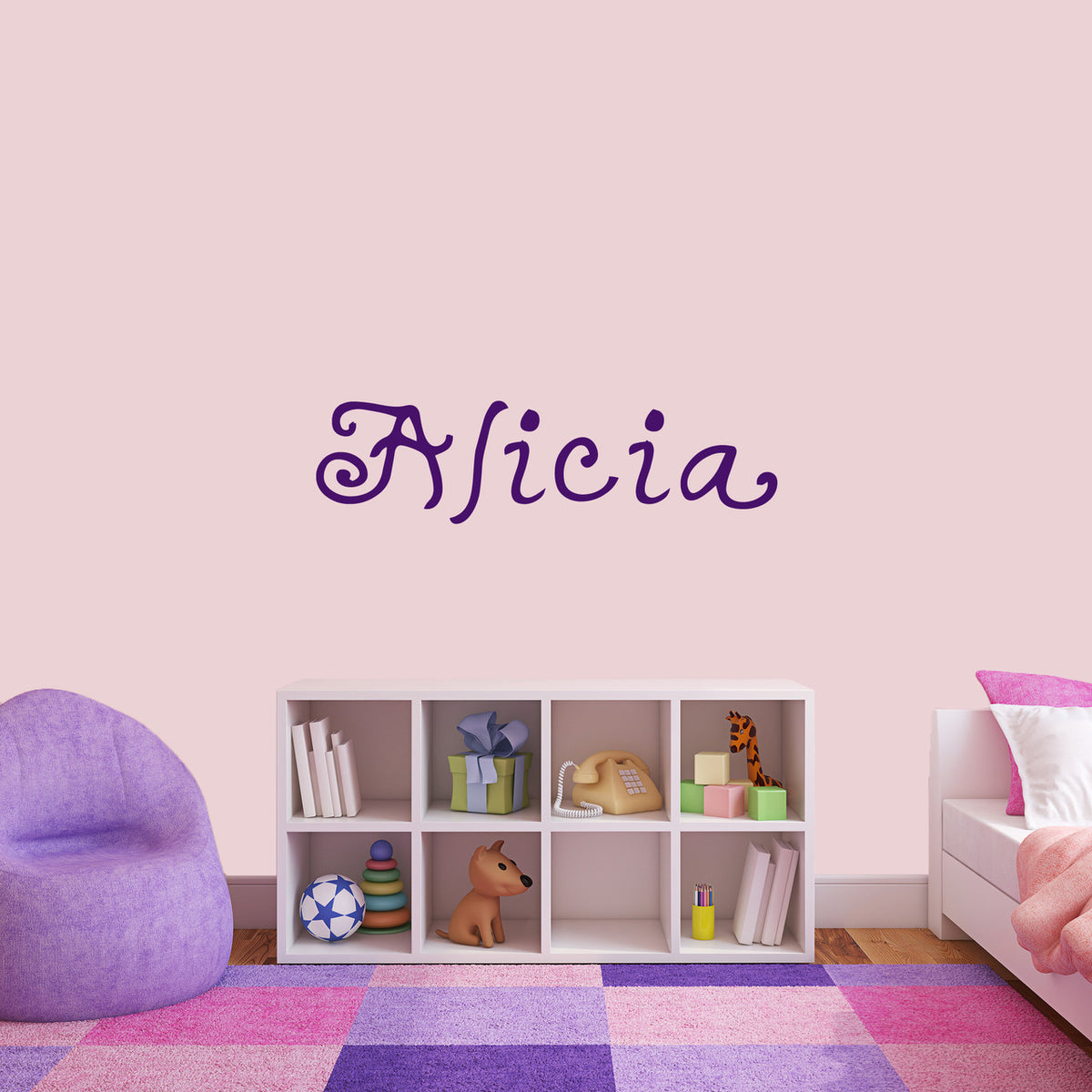 Custom Funky Name Wall Decal 60" wide x 16" tall Sample Image